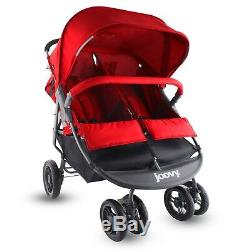 Baby Twin Stroller Double Adjustable Infants Foldable Durable Detachable Bumper