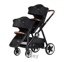 Baby Twin Stroller Double Stroller Luxury Tandem withSecond Seat, Mosquito Net