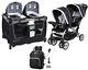Baby Twins Combo Playard Infant Stroller With 2 Car Seats Bag Unisex Travel Set