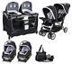 Baby Twins Deluxe Sets Of Combo Stroller With 2 Car Seats 2 Swings Playard Bag
