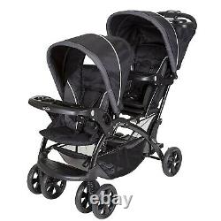 Baby Twins Double Stroller Travel System with Two Infant Car Seats Set