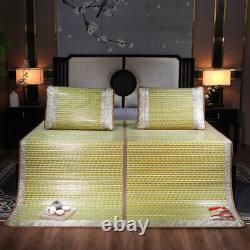 Bamboo mat for summer double faces rattan cool feeling folding bed mats twin new
