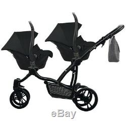 Bebetto 42 Simple 4in1 twin stroller double pram tandem 2x car seat Isofix base