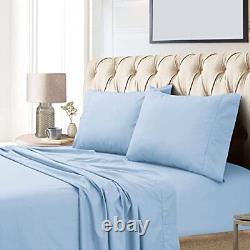 Bedding's Sheet Set/DuvetSet/Fitted/Flat 1000TC Sky Blue Solid Twin/Full/Queen
