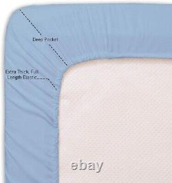 Bedding's Sheet Set/DuvetSet/Fitted/Flat 1000TC Sky Blue Solid Twin/Full/Queen