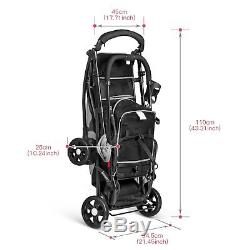 Besrey Foldable Twin Pushchair / Baby Tandem Pram / Double Stroller Newborn +