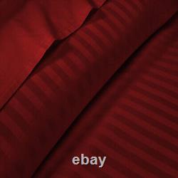 Best Duvet Collection 1000TC-1200TC Egyptian Cotton Select Item Burgundy Stripes