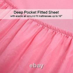 Best Season 3 Piece Bed Sheet Set (Twin, Peach Pink) 1 Flat Sheet, 1 Fitted Sheet