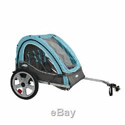 Bike Trailer Kid Carrier Bicycle Double Twin Toddler Baby Infant Folding Pet Dog