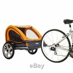 Bike Trailer for Kids Stroller 2-in-1 Double Twin Seat Baby Carrier with Coupler
