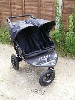 Black Out n About Nipper 360 V4 Double Seat All Terrain Twin Buggy Pushchair