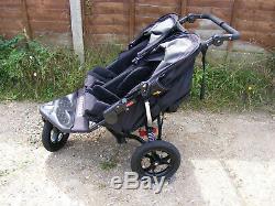 Black Out n About Nipper 360 V4 Double Seat All Terrain Twin Buggy Pushchair