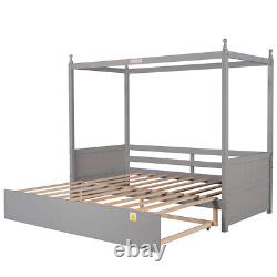 Boys Girls Heavy Duty Space-Saving Platform Beds Frame Bedroom Wooden