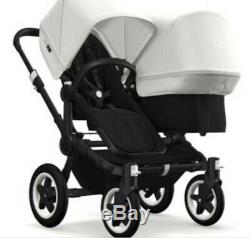 Bugaboo Donkey2 Twin Seat and Bassinet Stroller Black withWhite Canopy (2019)