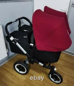 Bugaboo Donkey 2 TWIN RUBY RED HOODS GREAT CONDITION