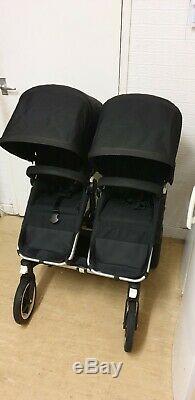 Bugaboo Donkey Complete Twin Sets In Black Wuth Car Seats, Carrycots, Parasol, Etc