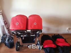 Bugaboo Donkey Duo Twins/Double/Single with accessories Red