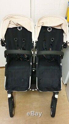 Bugaboo Donkey Off White Full Twin Sets With Car Seats, Footmuffs Etc