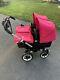 Bugaboo Donkey Twin Double Bassinet Stroller Black With Pink Canopies
