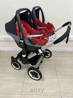 Bugaboo Donkey V1.1 Twin Red Full Double Travel System