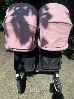 Bugaboo donkey twin stroller With Soft Pink Canopies & Many Accessories