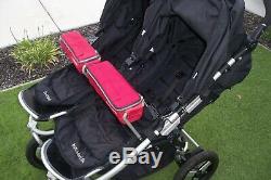 Bumble Ride High End Indie Twin Double Stroller Black/Red BumbleRide Clean