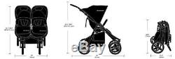Bumbleride Indie Twin All Terrain Twin Baby Double Stroller Dawn Grey Coral 2018