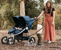 Bumbleride Indie Twin All Terrain Twin Baby Double Stroller Dawn Grey Coral 2018
