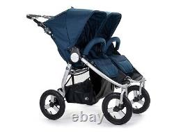 Bumbleride Indie Twin Compact Fold Baby Double Stroller Maritime Blue Nearly New