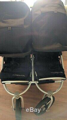 Bumbleride Indie Twin Double Stroller Black W Bassinet Great Condition