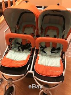 Bumbleride Indie Twin Orange Double Baby Stroller Standard All Terrain Jogger