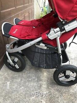 Bumbleride Indie Twin Red Double Stroller Great Condition