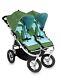 Bumbleride Indie Twin Seagrass Double Jogger Excellent Cond. With Infant Adapter