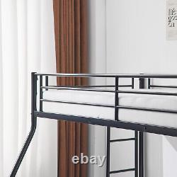 Bunk Bed Frame Twin Over Full Metal with Trundle Dorm Bedroom Child Kid Adult