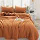 Burnt Orange Linen Bedding Set Queen Comforter Twin Full Queen King Duvet Set
