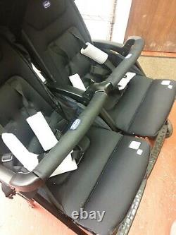 CHICCO OHLALA TWIN STROLLER Black Night UPTO 15KG PER SEAT RRP 199.99