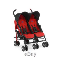 CHICCO Passeggino Echo Twin Garnet Doppio Duo Gemelli Gemellare Double Stroller