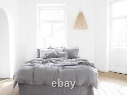 Charcoal Gray Bedding 3Piece linen bedding King Queen Full Double With Pillowcas