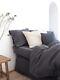Charcoal Color Washed Linen Duvet Cover Duvet Cover Twin Full Double Queen King