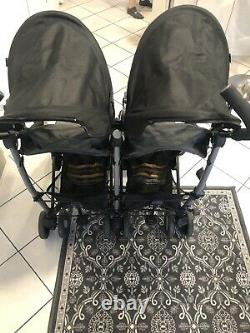 Chicco Echo Twin Side by Side Baby Toddler Kids Double Umbrella Stroller, Coal