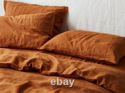Cinnamon Linen Bedding Set Queen Comforter Twin Full Queen King Duvet Set
