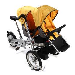 City Select Double Seat Twin Tandem baby Stroller Pushchair Mom Bicycle Tricycle