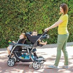 Collapsible Double Stroller Twin Seat Baby Infant Jogger Travel System Foldable