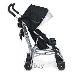 Compact Folding Double Umbrella Stroller Children Travel Baby Stroller Black