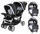 Compatible Travel System Two Car Seats With Baby Double Stroller Twins Combo Set