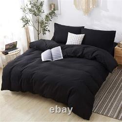 Complete Bedding Sets 600TC 100%Cotton Black Solid Size-Twin/Full/Queen/King