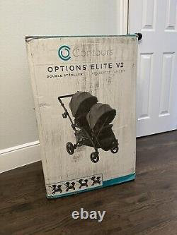 Contours Options Elite V2 Twin Tandem Double Baby Stroller Carbon NEW