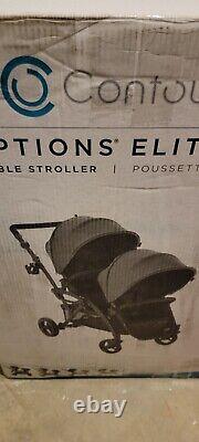 Contours Options Elite V2 Twin Tandem Double Baby Stroller Charcoal NEW