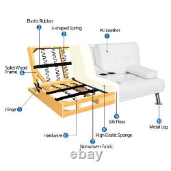Convertible Futon Sofa Bed Reclining Lounger Sleeper Couch Recliner Love Seat