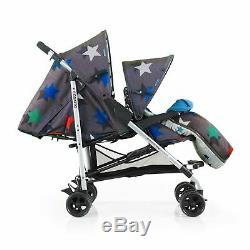 Cosatto Baby & Toddler Tandem Double Twin Stroller Pushchair Pram inc Raincover